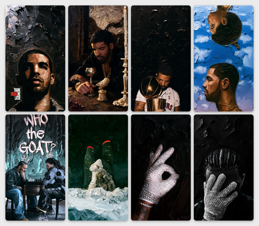 OVO Pack — eight wallpapers preview on grey