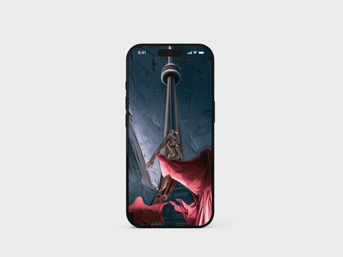 AHTD Pack — towering figure over a violet archway on an iPhone