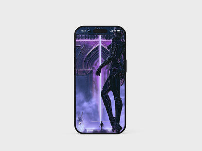 AHTD Pack — chrome figure with a red cape on an iPhone